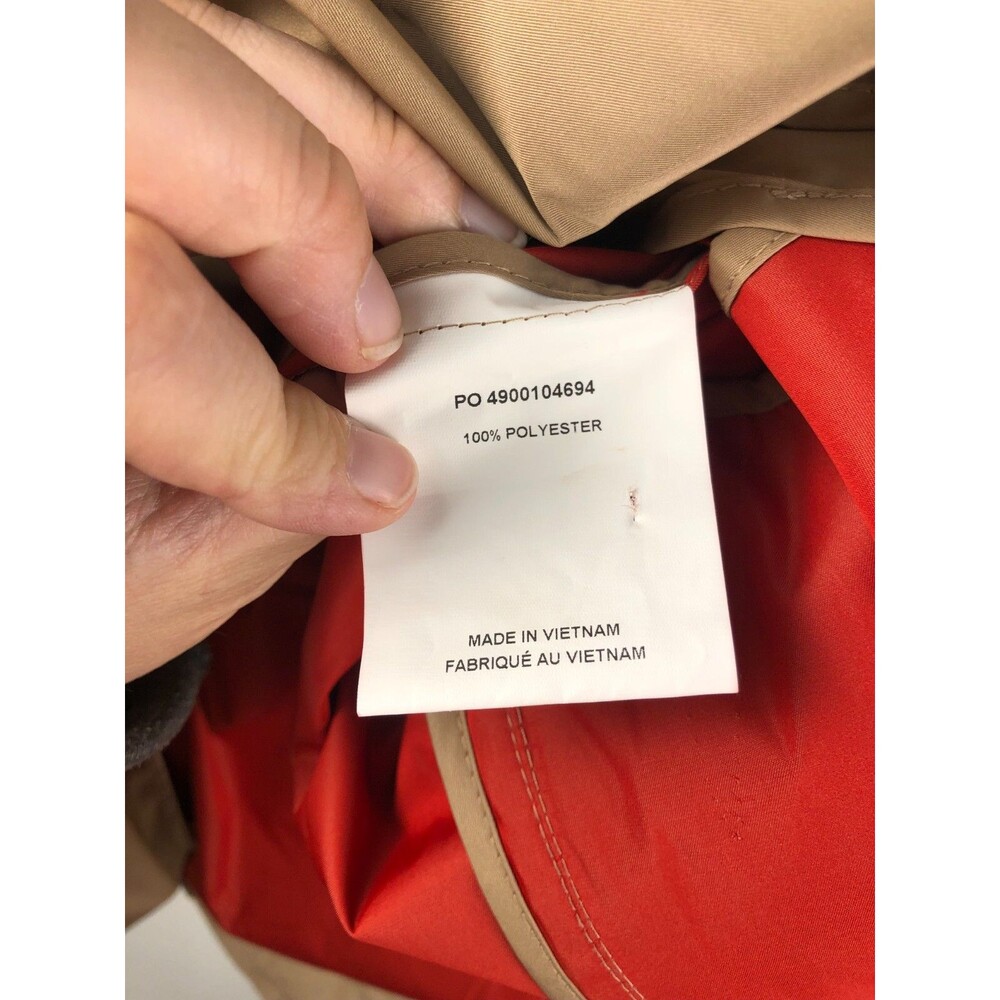 TALLIA  Men's Beige Solid Packable Trench Coat Rain Coat Windbreaker L Classic - Picture 4 of 9